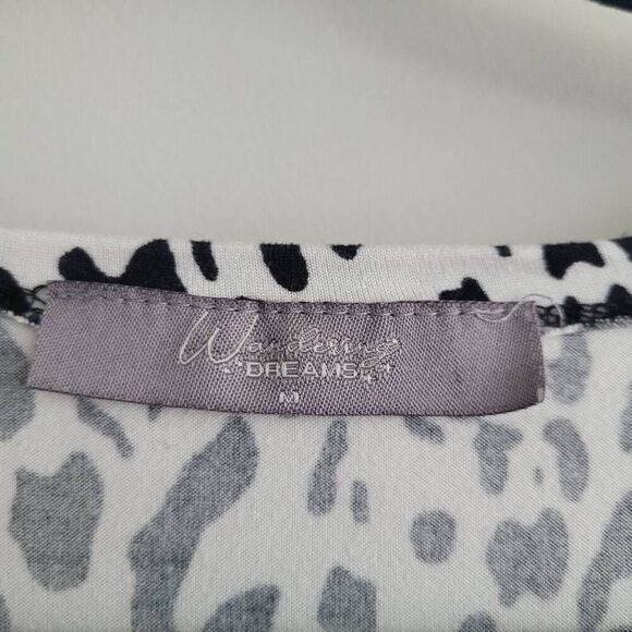 black & white leopard print robe shorter length y2k inspired maximalist cozy lou - Picture 3 of 7